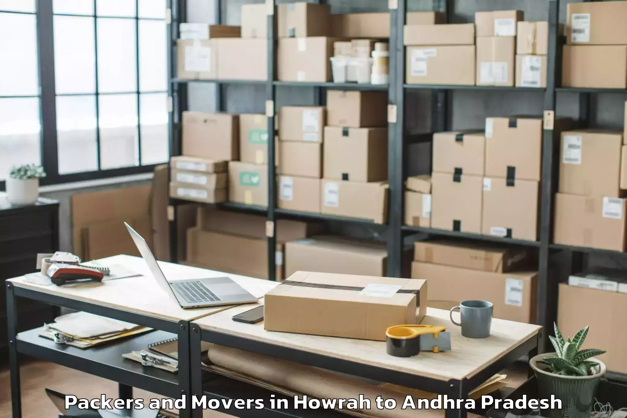 Professional Howrah to Kovvur Packers And Movers